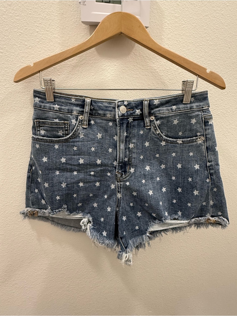 Altar’d State Star-Print Denim Shorts - Blue